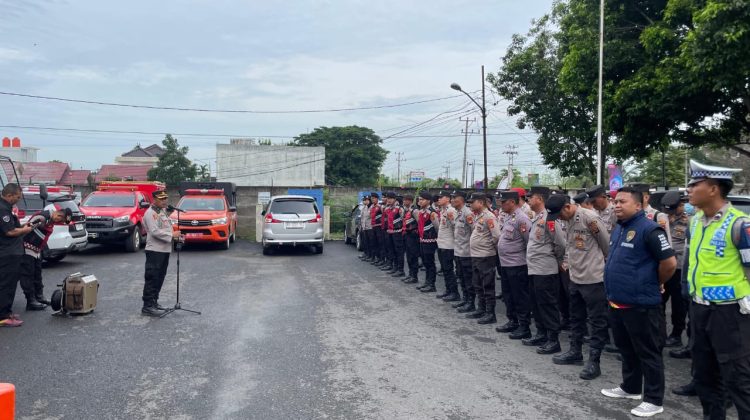 Polres Ogan Ilir Laksanakan Apel Pengamanan Rapat Pleno KPU Ogan Ilir