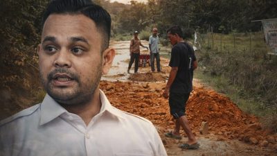 Jalan Desa Rusak Bertahun-tahun, Ketua Elang 3 Hambalang Riau Perbriyan Winaldi Turun Langsung